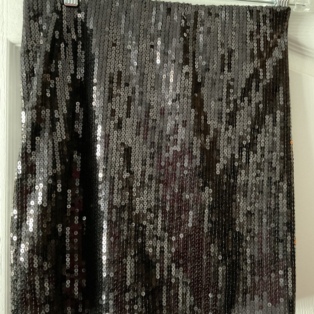 Xhilaration Black Sequin Pencil Skirt
